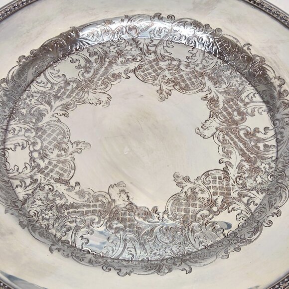 Empire Silver Company Round Serving Silverplate Tray Dish Platter 10" ESC 377 - Picture 2 of 6